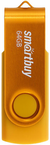 Флеш-диск 64 GB SMARTBUY Twist USB 2.0, желтый, SB064GB2TWY