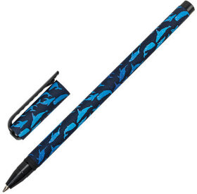 Ручка шариковая BRAUBERG SOFT TOUCH STICK &quot;WHALE&quot;, СИНЯЯ, мягкое покрытие, узел 0,7 мм, 143709