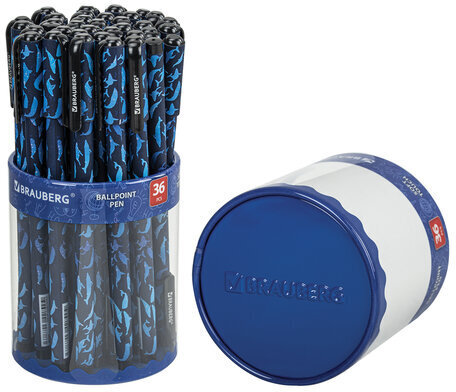 Ручка шариковая BRAUBERG SOFT TOUCH STICK "WHALE", СИНЯЯ, мягкое покрытие, узел 0,7 мм, 143709