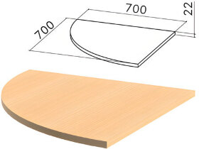 Стол приставной угловой &quot;Монолит&quot;, 700х700х750 мм, БЕЗ ОПОРЫ (640137), цвет бук бавария, ПМ33.1