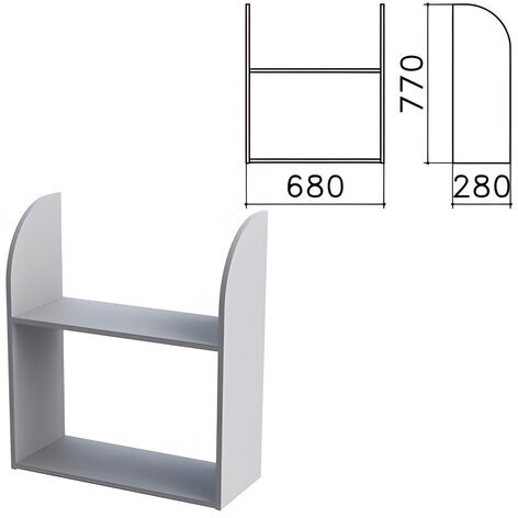 Полка навесная настенная "Монолит", 680х280х770 мм, цвет серый, ПМ40.11
