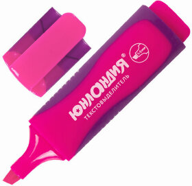 Текстовыделитель ЮНЛАНДИЯ &quot;ELASTIC&quot;, РОЗОВЫЙ, прорезиненный корпус, линия 1-5 мм, 151761