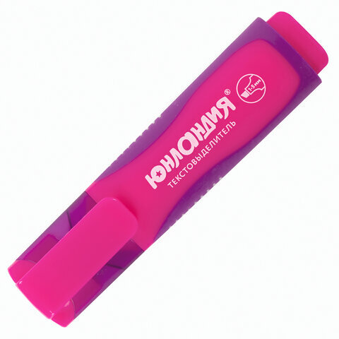 Текстовыделитель ЮНЛАНДИЯ "ELASTIC", РОЗОВЫЙ, прорезиненный корпус, линия 1-5 мм, 151761