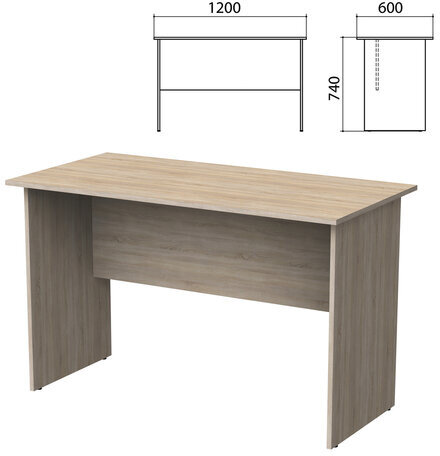 Стол письменный "Бюджет", 1200х600х740 мм, дуб сонома, 402660-091