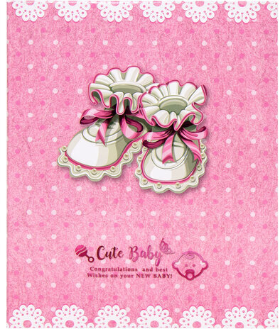 Фотоальбом BRAUBERG "Baby shoes" на 200 фото 10х15 см, твердая обложка, термосклейка, розовый, 39114