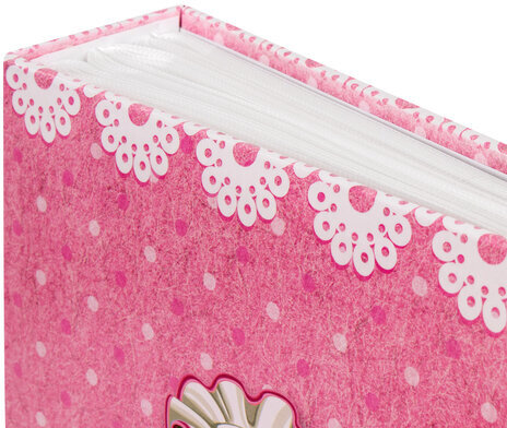 Фотоальбом BRAUBERG "Baby shoes" на 200 фото 10х15 см, твердая обложка, термосклейка, розовый, 39114