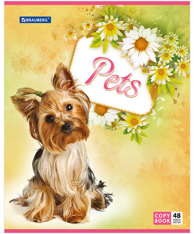 Тетрадь А5, 48 л., BRAUBERG, клетка, обложка картон, ЛЮБИМЧИКИ, 401816