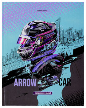 Дневник 5-11 класс 48 л., твердый, BRAUBERG, глянцевая ламинация, с подсказом, "Race Car", 106624