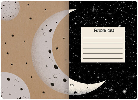 Тетрадь 40 л. в клетку обложка КРАФТ, бежевая бумага 70 г/м2, сшивка, А5 (147х210 мм), SPACE TRAVELER, BRAUBERG, 403760