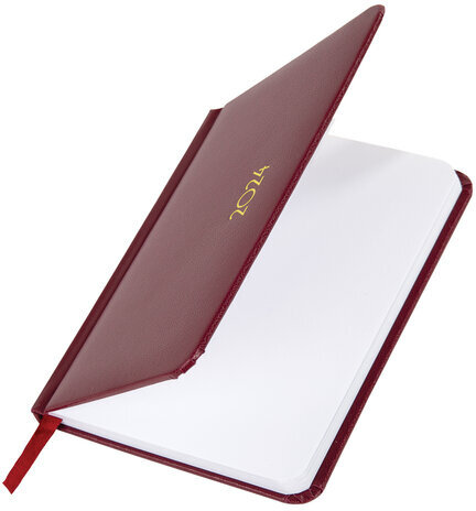 Еженедельник датированный 2024 МАЛЫЙ ФОРМАТ 95х155 мм А6, BRAUBERG "Select", балакрон, бордовый, 115049