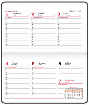 Еженедельник датированный 2024 МАЛЫЙ ФОРМАТ 95х155 мм А6, BRAUBERG "Select", балакрон, бордовый, 115049