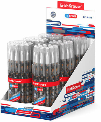 Ручка гелевая ERICH KRAUSE InColor "Rough Native", СИНЯЯ, игольчатый узел 0,5 мм, линия письма 0,4 мм, 48785