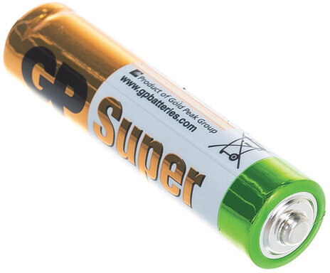 Батарейки GP Super, AAA (LR03, 24А), алкалиновые, мизинчиковые, КОМПЛЕКТ 10 шт., в пленке, 24A-2CRB10, GP 24A-2CRB10