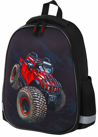 Ранец ПИФАГОР EVA BASIC, 1 отделение, эргономичная спинка, "Big wheels", 39х30х16 см, 271378