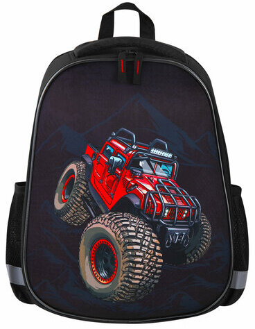 Ранец ПИФАГОР EVA BASIC, 1 отделение, эргономичная спинка, "Big wheels", 39х30х16 см, 271378