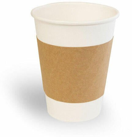 Манжета на стакан, СЛИВС reCup универсальный КРАФТ, КОМПЛЕКТ 100 шт., ПАПЕРСКОП, 600004