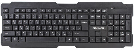Клавиатура беспроводная SONNEN KB-5156, USB, 104 клавиши, 2,4 Ghz, черная, 512654