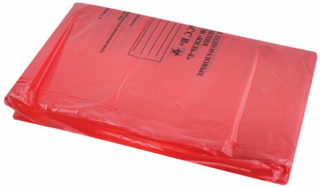 Пакеты для медицинских отходов КОМПЛЕКТ 100 шт., класс В (красные) 100 л, 60х100 см, 12 мкм, ПТП "Киль"