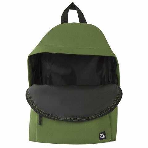 Рюкзак BRAUBERG, универсальный, сити-формат, один тон, зеленый, 20 литров, 41х32х14 см, 225382