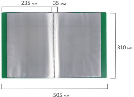 Папка 100 вкладышей STAFF, зеленая, 0,7 мм, 225715
