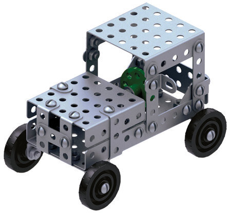 Конструктор металлический ЮНЛАНДИЯ "Для уроков труда №4", развивающий, 130 элементов, 104682