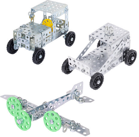 Конструктор металлический ЮНЛАНДИЯ "Для уроков труда №4", развивающий, 130 элементов, 104682