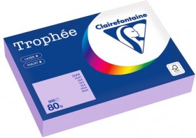 Бумага цветная CLAIREFONTAINE, А4, 80 г/м2, 500 л., пастель, бледно-лиловый, Франция, 1872PC