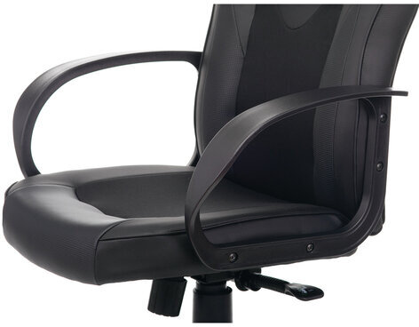 Кресло компьютерное BRABIX "Game GM-017", экокожа/ткань, черное, 532641, GM-017_532641