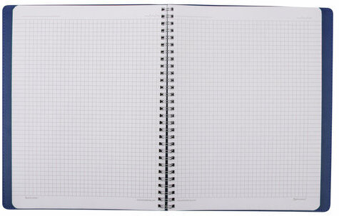 Тетрадь БОЛЬШОЙ ФОРМАТ (200x252 мм) В5, BRAUBERG "Office PRO", под кожу, гребень, клетка, 80 л., синий, 111048