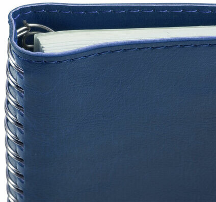 Тетрадь БОЛЬШОЙ ФОРМАТ (200x252 мм) В5, BRAUBERG "Office PRO", под кожу, гребень, клетка, 80 л., синий, 111048