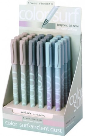 Ручка шариковая BRUNO VISCONTI "ColorSurf Morandi", СИНЯЯ, корпус ассорти, линия 0,4 мм, 20-0204/52