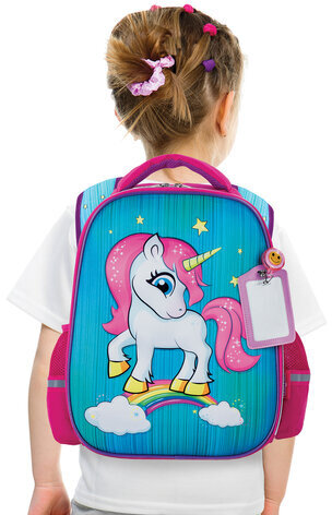 Ранец ЮНЛАНДИЯ LIGHT, 2 отделения, "Neon unicorn", 3D панель, 38х29х16 см, 229916