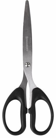 Ножницы BRAUBERG "Classic", 185 мм, чёрные, классической формы, 2-х сторонняя заточка, 230934