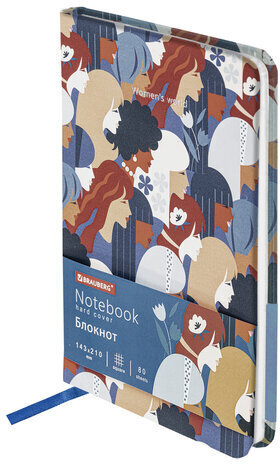 Блокнот А5 (143x210 мм), BRAUBERG VISTA &quot;Beauties&quot;, под кожу, твердый, срез фольга, 80 л., 112065