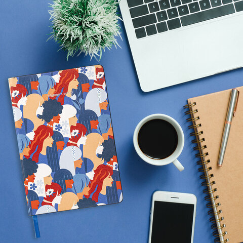 Блокнот А5 (143x210 мм), BRAUBERG VISTA "Beauties", под кожу, твердый, срез фольга, 80 л., 112065