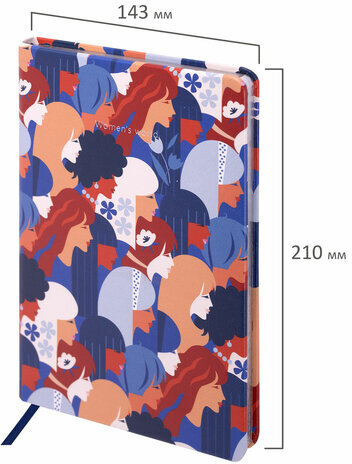 Блокнот А5 (143x210 мм), BRAUBERG VISTA "Beauties", под кожу, твердый, срез фольга, 80 л., 112065