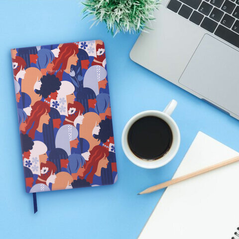 Блокнот А5 (143x210 мм), BRAUBERG VISTA "Beauties", под кожу, твердый, срез фольга, 80 л., 112065