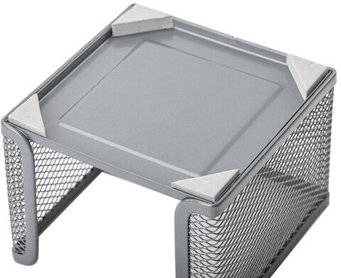 Подставка для бумажного блока BRAUBERG "Germanium" металлическая, 78*105*105 мм, серебристая, 231945