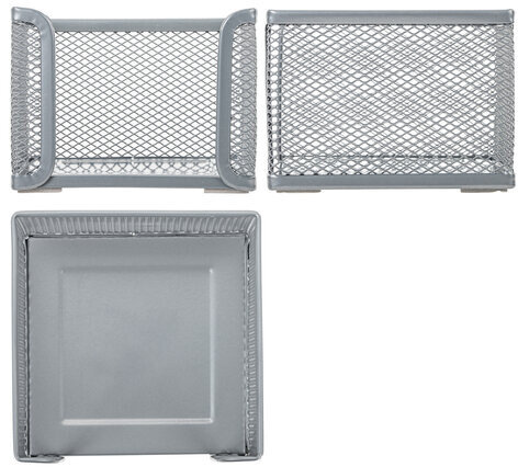 Подставка для бумажного блока BRAUBERG "Germanium" металлическая, 78*105*105 мм, серебристая, 231945