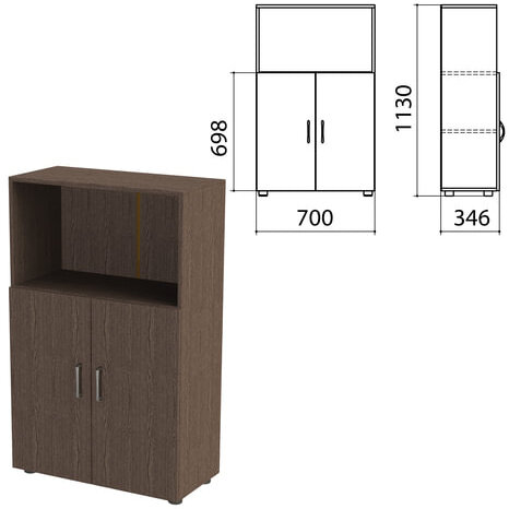 Шкаф полузакрытый "Канц", 700х350х1130 мм, цвет венге (КОМПЛЕКТ)