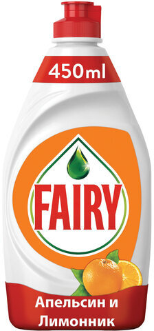 Средство для мытья посуды, 450 мл, FAIRY (Фейри) "Апельсин и лимонник"