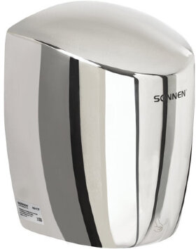 Сушилка для рук SONNEN HD-777, 1200 Вт, нержавеющая сталь, антивандальная, хром, 604748