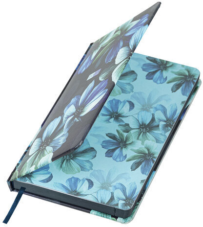 Ежедневник датированный 2023 А5 138x213 мм BRAUBERG "Vista", под кожу, "Flowers", 114136