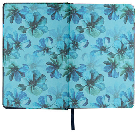 Ежедневник датированный 2023 А5 138x213 мм BRAUBERG "Vista", под кожу, "Flowers", 114136