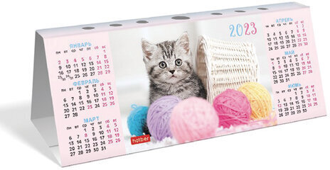 Календарь-домик настольный с высечкой, 2023 г., "Год Кота", HATBER, КД6