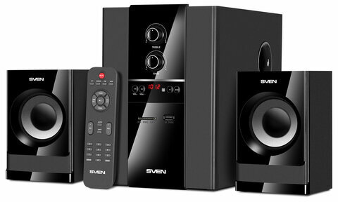 Колонки компьютерные SVEN MS-1821, 2.1, 44 Вт, Bluetooth, FM, USB, SD, черные, SV-020, SV-020774