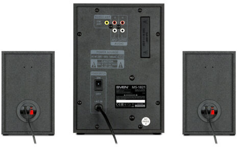 Колонки компьютерные SVEN MS-1821, 2.1, 44 Вт, Bluetooth, FM, USB, SD, черные, SV-020, SV-020774