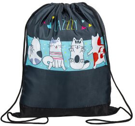 Мешок для обуви ПИФАГОР, 1 отделение, полиэстер, 42х34 см, &quot;Lazy cat&quot;, 270903