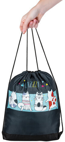 Мешок для обуви ПИФАГОР, 1 отделение, полиэстер, 42х34 см, "Lazy cat", 270903