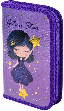 Пенал ЮНЛАНДИЯ, 1 отделение, металлизированный картон, конгрев, 19х11 см, &quot;New star&quot;, 271104